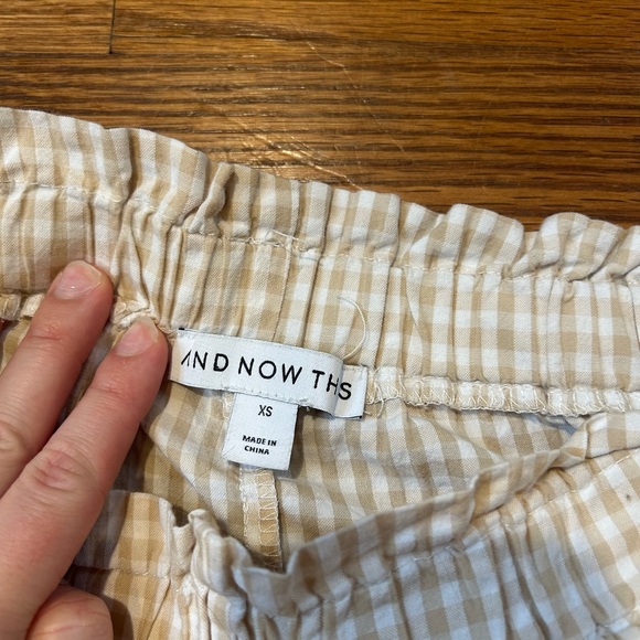 Wide Leg Gingham Pants in Cream - Picture 6 of 10